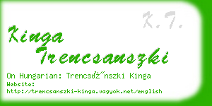 kinga trencsanszki business card
